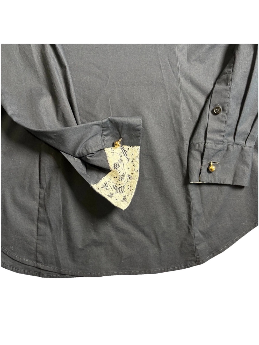 Soft Surroundings Black Button Up Cotton Spandex Dress Shirt Womens XS Workwear - Picture 6 of 8